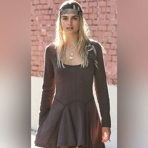 NWT FREE PEOPLE FREE EST TWILIGHT COVE LONG SLEEVE  MINI  DRESS